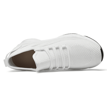 Profil latéral d’une chaussure rehaussante blanche pour homme et femme