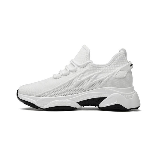 Chaussure rehaussante blanche pour homme et femme avec semelle invisible